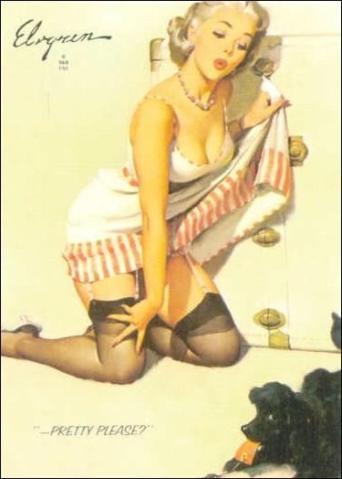 Elvgren's Calendar Pinups (Base Set) card 52 Pretty Please?