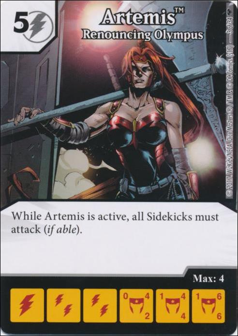 DC Comics Dice Masters Superman and Wonder Woman Starter Set card 3 Artemis: Renouncing Olympus 