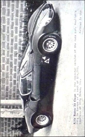 Sports Cars (1970) (Base Set) card 1 Alfa Romeo 33 Coupe