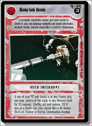 Star Wars: Premiere Limited (Base Set) card 276 Scomp Link Access