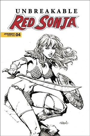 Unbreakable Red Sonja issue 4-D David Finch B&W Cover
