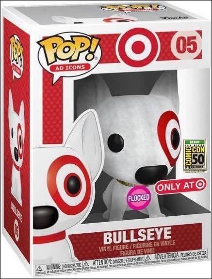 POP! Ad Icons figure 5-B Bullseye (Flocked) Gold Collar SDCC Debut