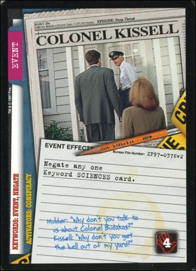 X-Files: The Truth Is Out There (Base Set) card XF97-0376v2 Colonel Kissell