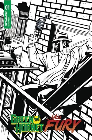 Green Hornet / Miss Fury issue 1-J Jacob Edgar B&W 1:10 Cover