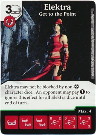 Marvel Dice Masters Deadpool card 53 Elektra: Get to the Point