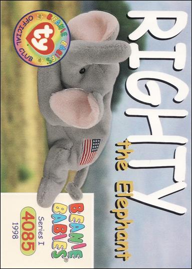 Beanie Babies Series 1 (Base Set) card 109 Righty the Elephant