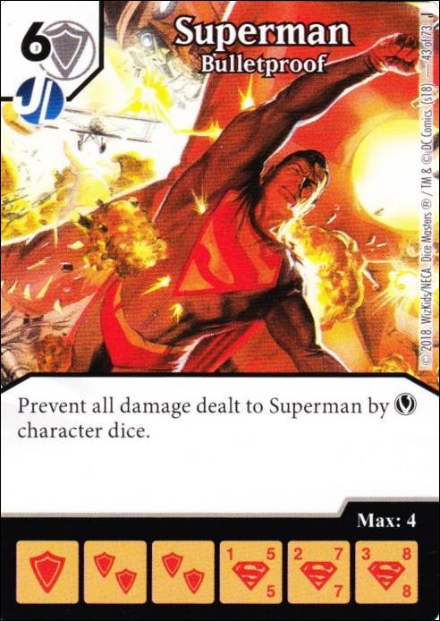 DC Comics Dice Masters Justice card 43 Superman: Bulletproof 