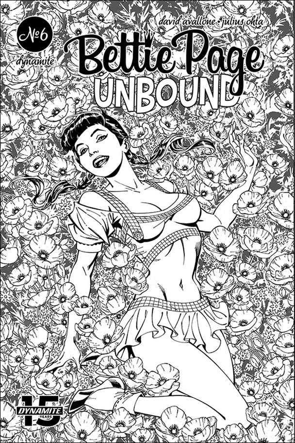 Bettie Page: Unbound issue 6-H John Royle 1:15 Black and White Cover