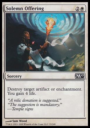 Magic the Gathering: 2010 Core Set (Base Set) card 33 Solemn Offering