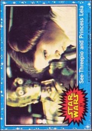 Star Wars: Series 1 (Base Set) card 51 See-Threepio and Princess Leia
