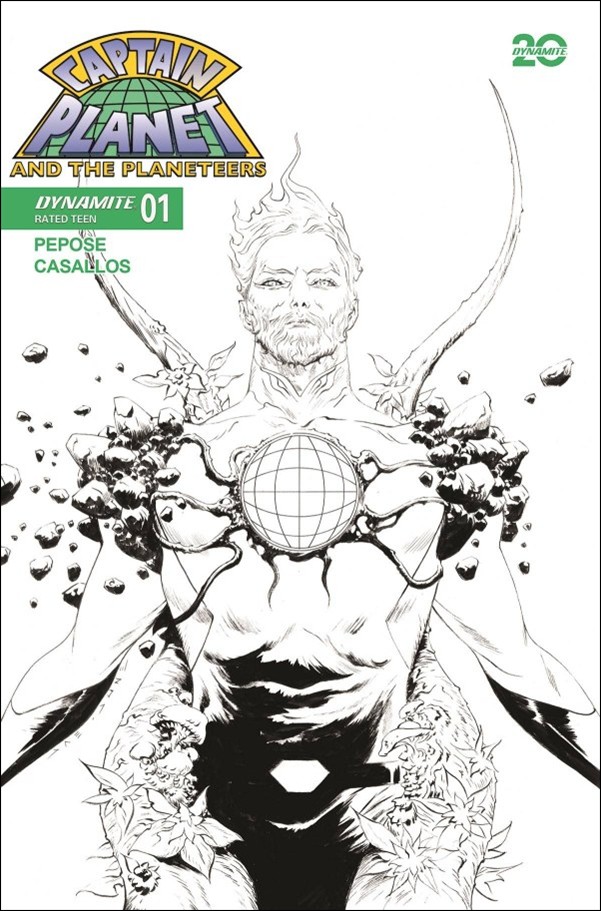 Captain Planet (2025) issue 1-L Jae Lee B&W 1:10 Connecting Cover