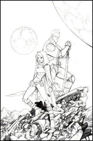 Higher Earth issue 1-G Joe Benitez 1:50 Sketch Cover