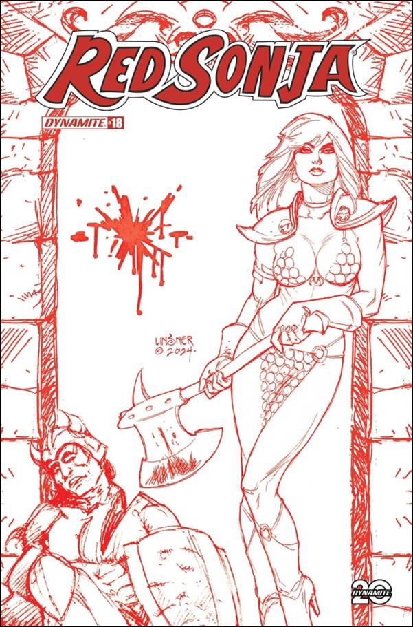 Red Sonja (2023) issue 18-P Joseph Michael Linsner Red 1:10 Cardstock Cover
