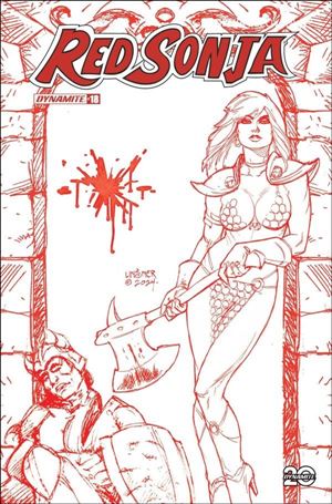 Red Sonja (2023) issue 18-P Joseph Michael Linsner Red 1:10 Cardstock Cover