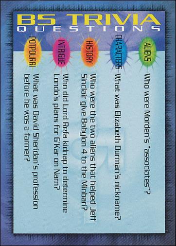 Babylon 5 Special Edition (Trivia Subset) card T-83 B5 Trivia Questions 83