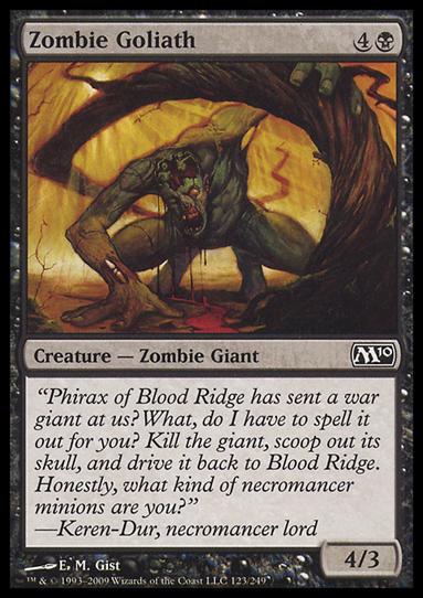 Magic the Gathering: 2010 Core Set (Base Set) card 123 Zombie Goliath