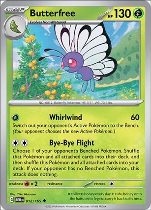Pokemon: Scarlet & Violet - 151 (Base Set) card 012/165 Butterfree