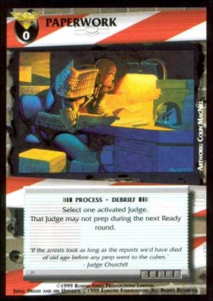 Dredd: The Card Game card 100 Paperwork