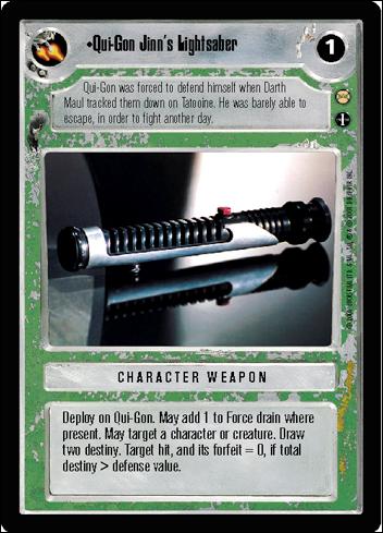 Star Wars: Tatooine Limited (Base Set) card 98 Qui-Gon Jinn's Lightsaber