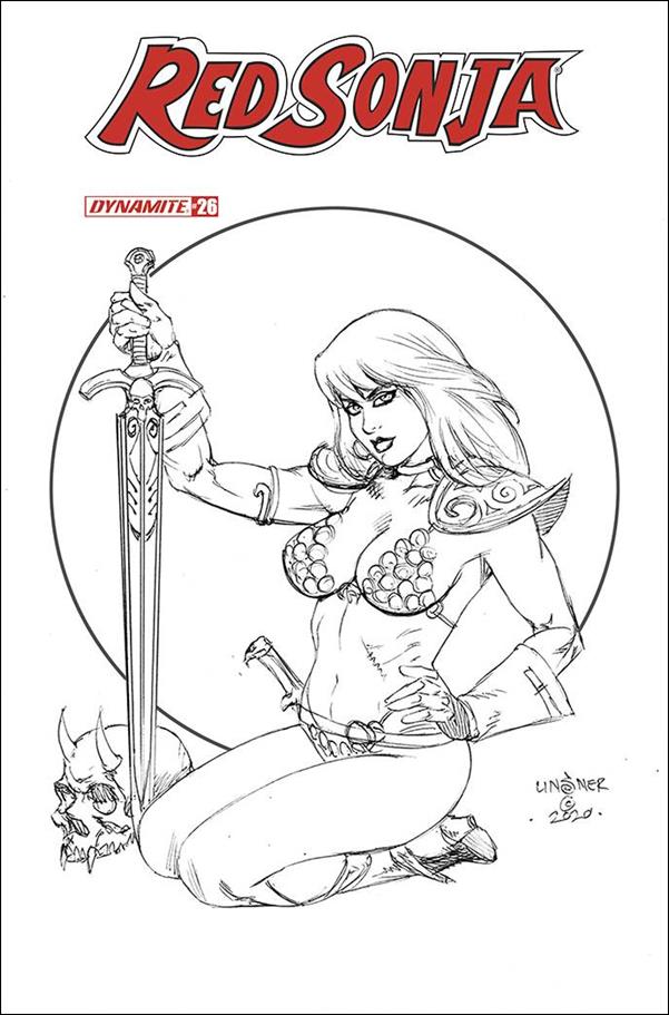 Red Sonja (2019) issue 26-L Joseph Michael Linsner 1:20 Black & White Cover