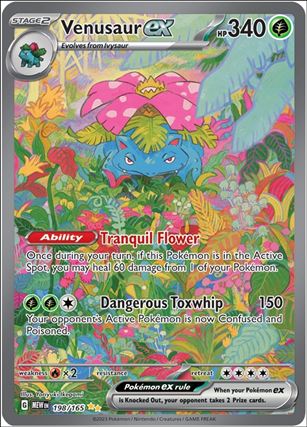 Pokemon: Scarlet & Violet - 151 (Base Set) card 198/165 Venusaur EX (HoloFoil) Full Art Illustration