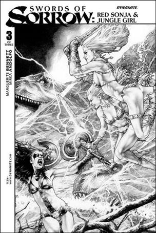Swords of Sorrow: Red Sonja & Jungle Girl issue 3-B Black & White Cover 1:10