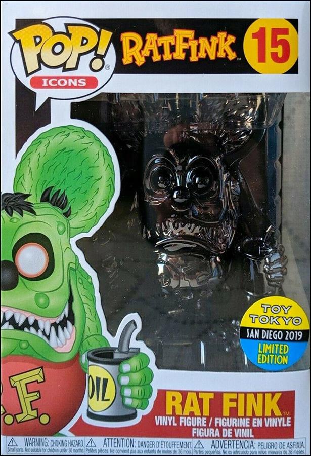 POP! Icons figure 15-C Rat Fink (Black Chrome) SDCC Toy Tokyo Exclusive