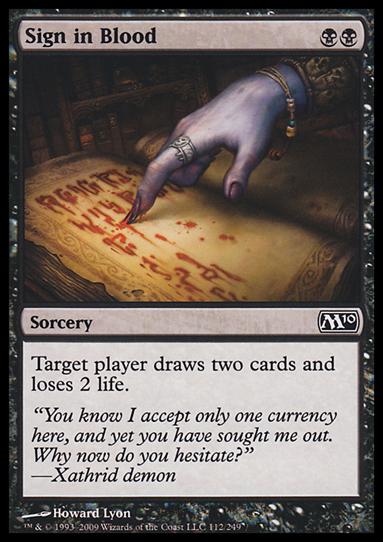 Magic the Gathering: 2010 Core Set (Base Set) card 112 Sign in Blood