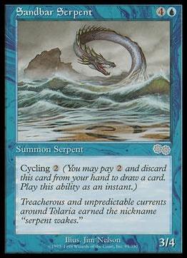 Magic the Gathering: Urza's Saga (Base Set) card 95 Sandbar Serpent