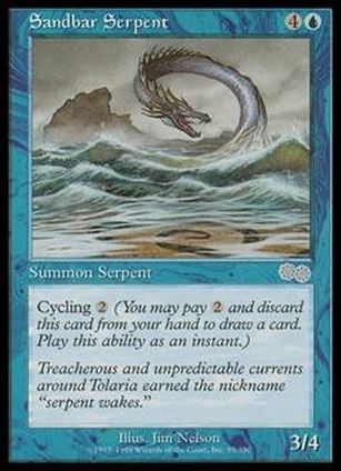 Magic the Gathering: Urza's Saga (Base Set) card 95 Sandbar Serpent