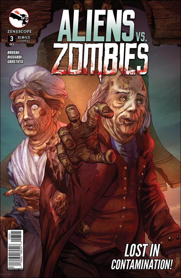 Aliens vs Zombies issue 3-D Marat Mychaels Cover