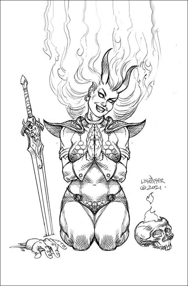 Hell Sonja issue 1-L Joseph Michael Linsner 1:15 B&W Virgin Cover