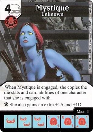 Marvel Dice Masters Avengers vs. X-Men  card 50 Mystique: Unknown