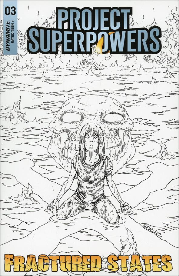 Project Superpowers: Fractured States issue 3-J Scott Kolins 1:15 Black & White Cover