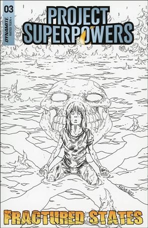 Project Superpowers: Fractured States issue 3-J Scott Kolins 1:15 Black & White Cover
