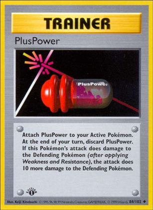 Pokemon (Base Set) card 84/102 PlusPower (1st Edition) - Shadowless
