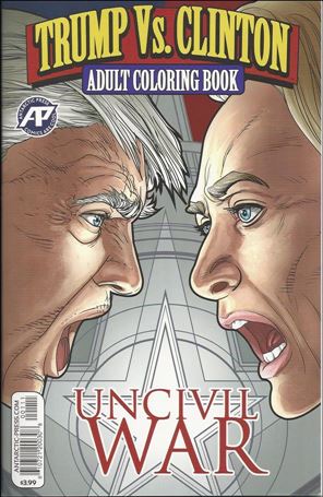 Trump vs Clinton: Uncivil War Coloring Book Cover Image 1