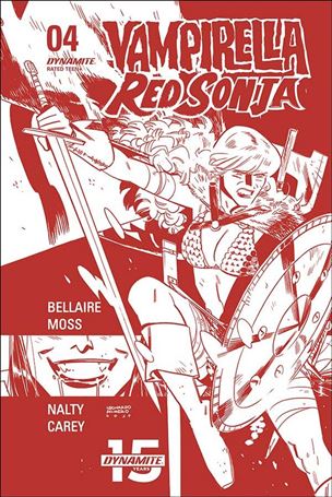 Vampirella / Red Sonja issue 4-P Leondardo Romero Tinted FOC Cover