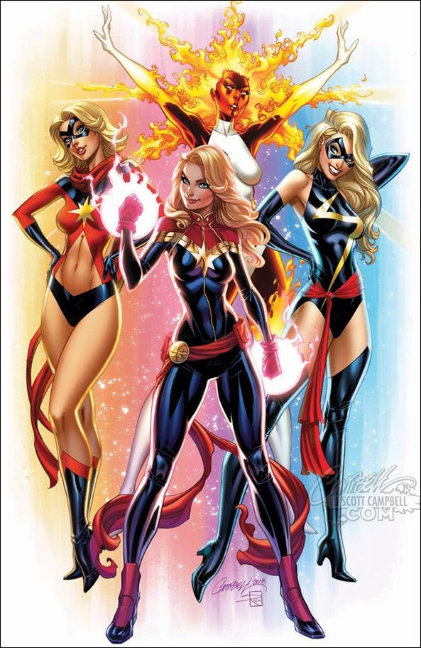 Captain Marvel (2019) issue 1-M J. Scott Campbell Group Cover 1/1500