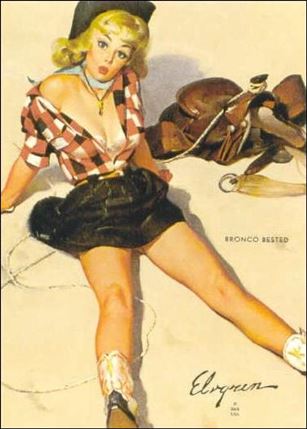 Elvgren's Calendar Pinups (Base Set) card 83 Bronco Bested