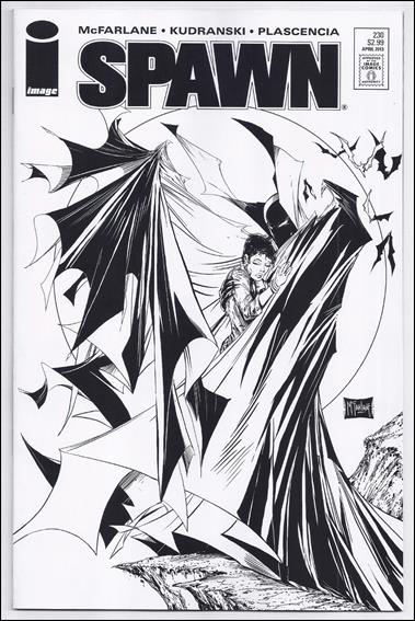 Spawn issue 230-B 1:25 Black and White Cover