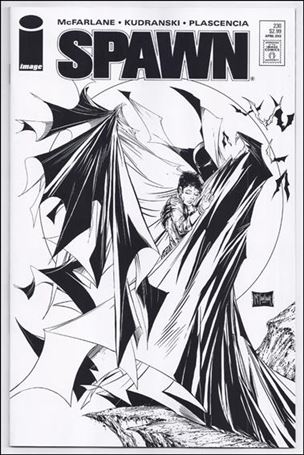 Spawn issue 230-B 1:25 Black and White Cover