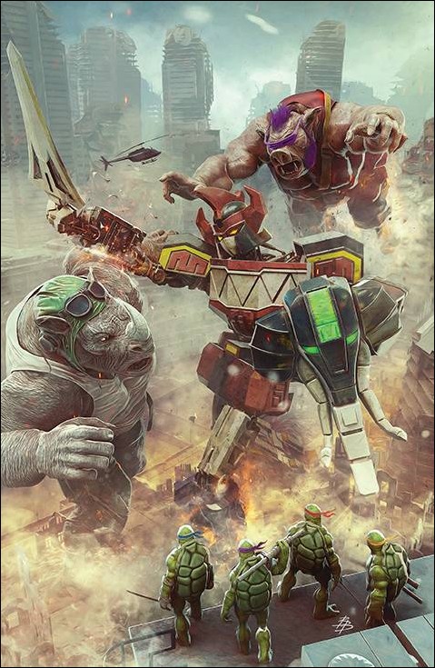 Mighty Morphin Power Rangers / Teenage Mutant Ninja Turtles II issue 1-P Björn Barends Virgin 1:200 Cover