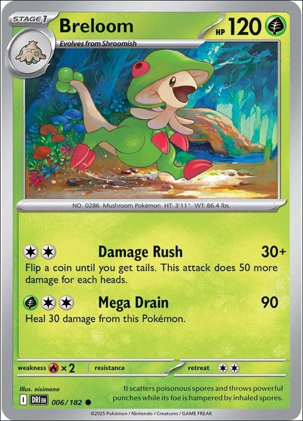 Pokemon: Scarlet & Violet - Destined Rivals card 006/182 Breloom