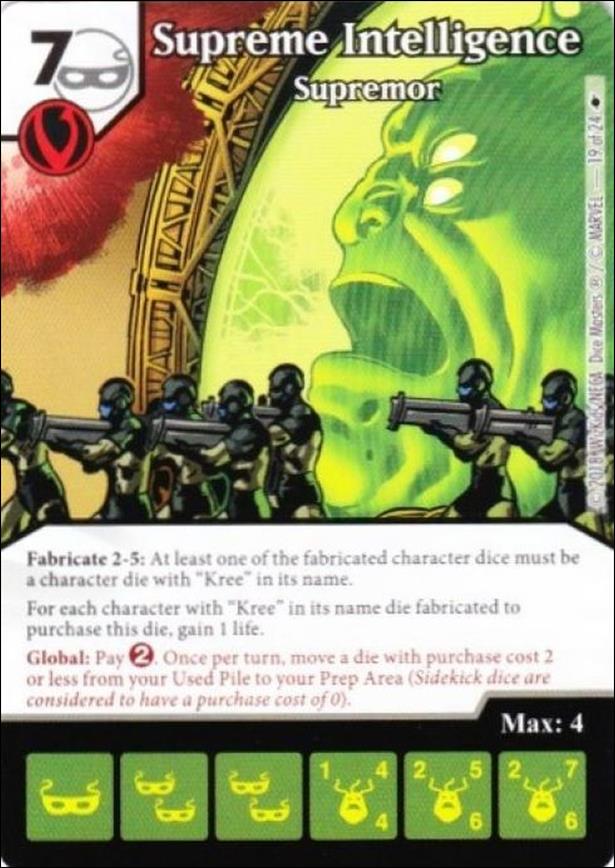 Marvel Dice Master's Kree Invasion Team Pack card 19 Supreme Intelligence - Supremor