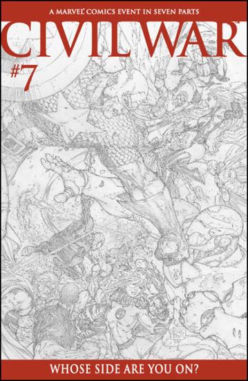 Civil War (2006) issue 7-C Michael Turner 1:75 Cardstock Sketch Cover