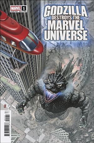 Godzilla Destroys the Marvel Universe issue 1-B E.J. Su Cover