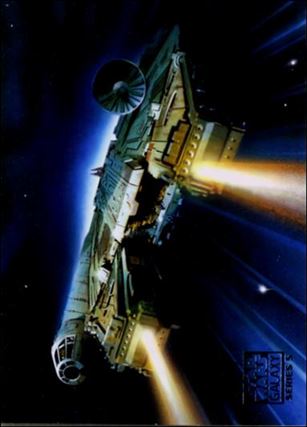 Star Wars Galaxy: Series 5 (Base Set) card 42 Blasting Falcon