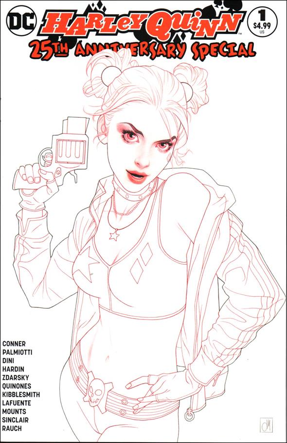 Harley Quinn 25th Anniversary Special issue 1-O Joshua Middleton B/W/Red Jetpack Comics Cover