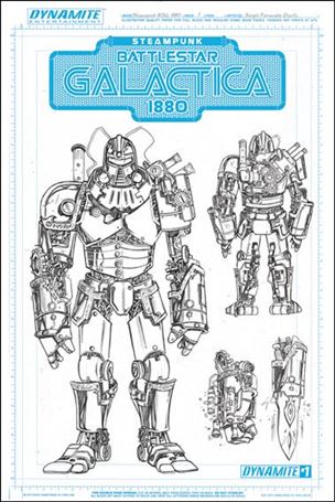 Steampunk Battlestar Galactica: 1880 issue 1-E Sergio Fernandez Davila 1:50 Cylon Concept Cover